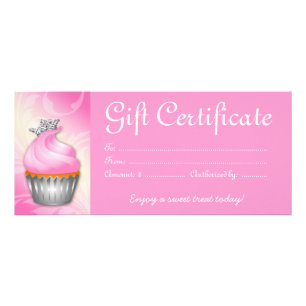 Cupkaka Bakery Gift Certificate Krona Rosa Reklamkort