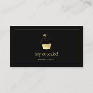 Cupkaka Bakery Gold Foil Modern Affärskort Visitkort