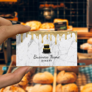 Cupkaka Bakery Guld Drift Icing Modern White Marbl Visitkort