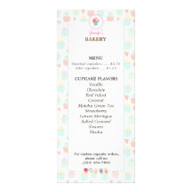 Cupkaka Bakery Meny Rackkort PASTEL KAWAII
