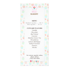 Cupkaka Bakery Meny Rackkort PASTEL KAWAII