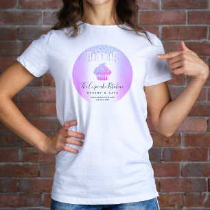 Cupkaka Bakery Pastry Cafe Lila Glitter Drives T Shirt