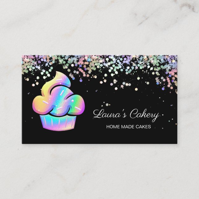 Cupkaka Bakery Pastry Chef HoloGraph Business Ca Visitkort (Framsida)