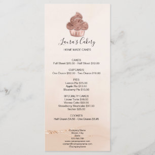 Cupkaka Bakery Pastry Chef  Rosa ros Guld Meny