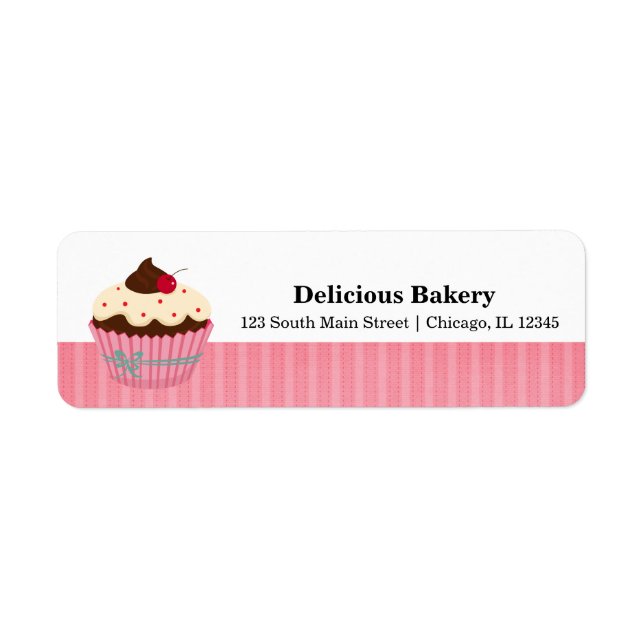 Cupkaka Bakery Returadress Etikett (Framsidan)