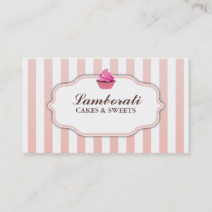 Cupkaka Bakery Rosa Cute Elegant Modern Visitkort