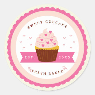 Cupkaka Bakery Runt Klistermärke