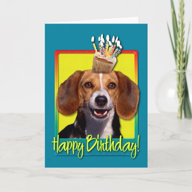 Cupkaka Beagle från födelsedagen Kort (Framsida)