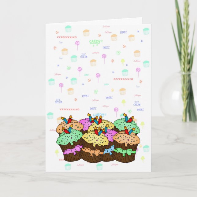 Cupkaka Birthday Card - Sweet Birthday - Cupaka Kort (Framsida)