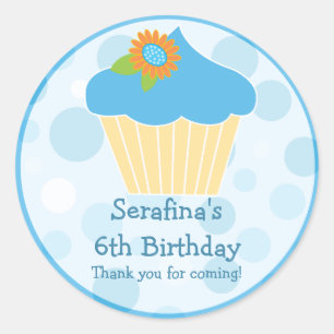 Cupkaka Birthday Gift Sticker Runt Klistermärke
