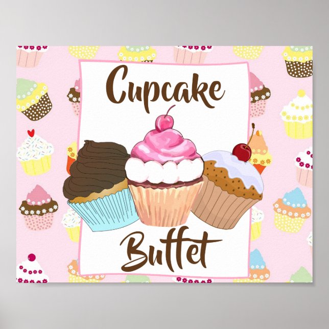Cupkaka Buffet Party Sign Poster (Framsidan)