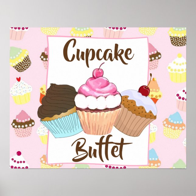 Cupkaka Buffet Party Sign Poster (Framsidan)