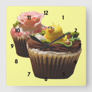 Cupkaka Clock Fyrkantig Klocka