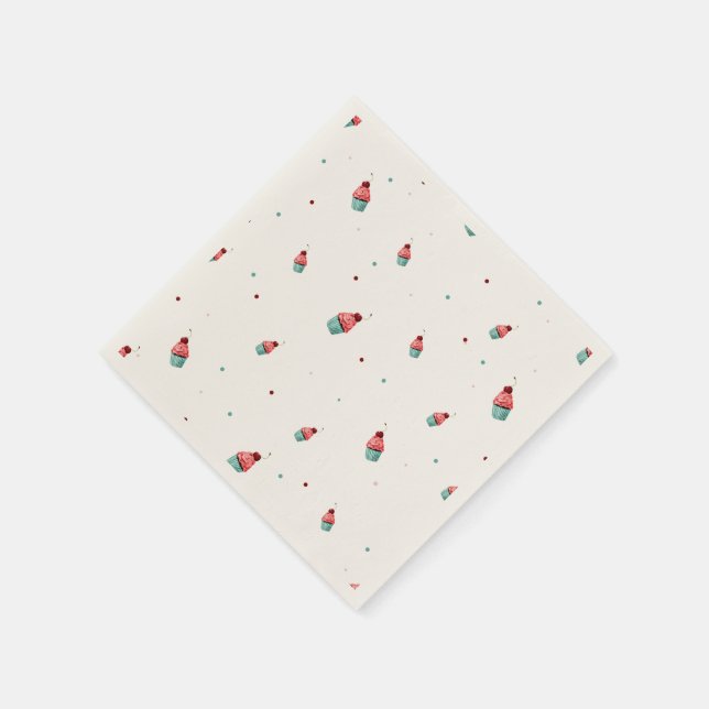 Cupkaka & Confetti Napkins - Party Bord Décor Pappersservett (Hörn)