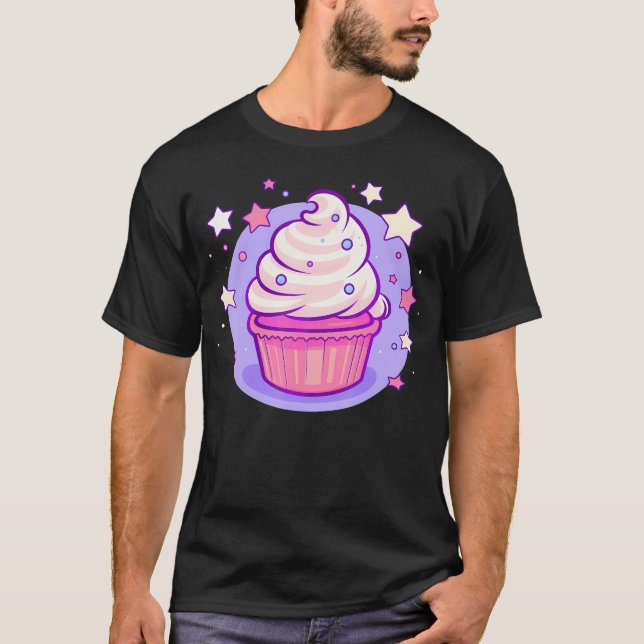 Cupkaka Cute Pastel Kawaii Celestial Stars Baking T Shirt (Framsida)