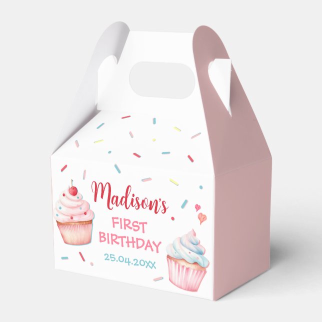 Cupkaka Dekorerar Party Cute Baking Girl Birthday Presentaskar (Framsidan Sidan)