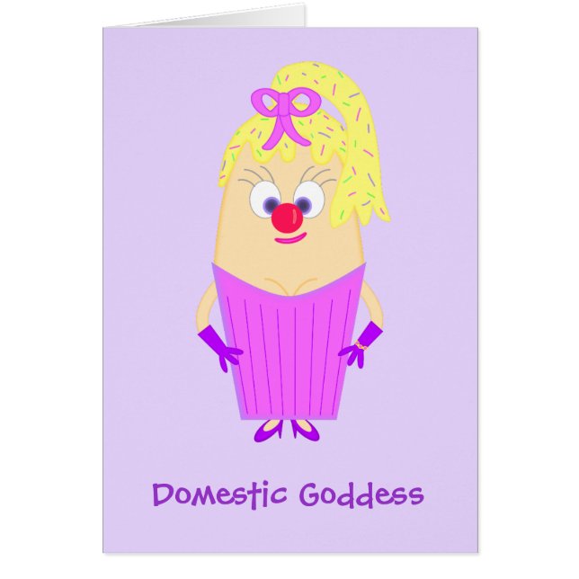 Cupkaka: Domestic Goddess Hälsningskort (Framsidan)