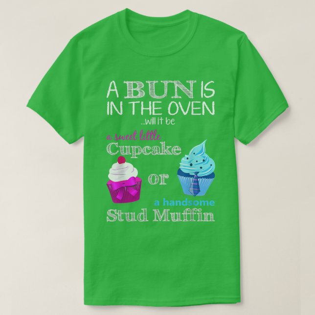 Cupkaka eller Gender av stud, muffin T Shirt (Design framsida)