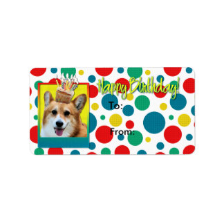Cupkaka från födelsedagen - Corgi - Owen Adressetikett