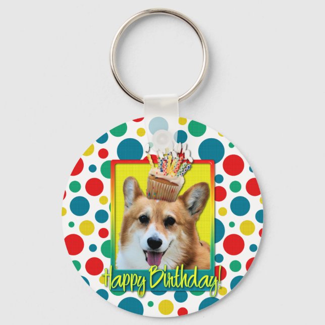 Cupkaka från födelsedagen - Corgi - Owen Nyckelring (Framsida)