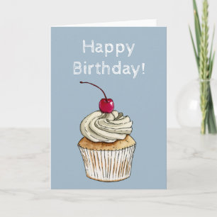 Cupkaka Illustration   Grattis på födelsedagen Kort