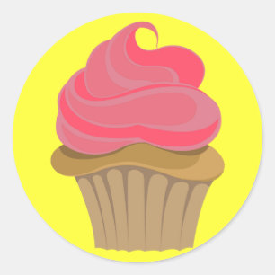 Cupkaka Illustration Runt Klistermärke