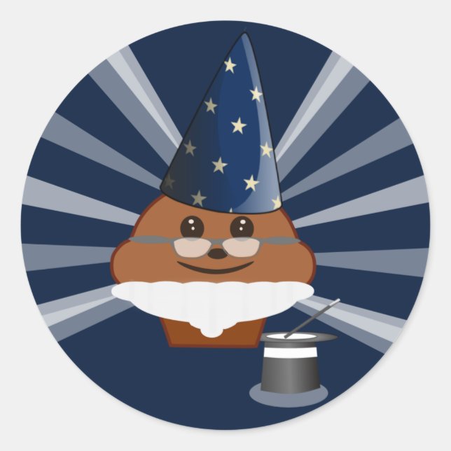 Cupkaka Magician Runt Klistermärke (Framsida)