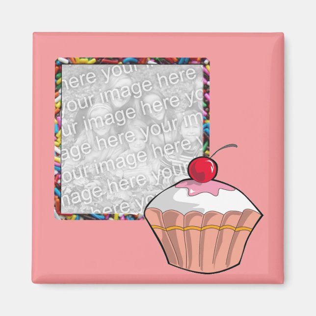 Cupkaka och Sprinkles Photo Magnet (Framsidan)