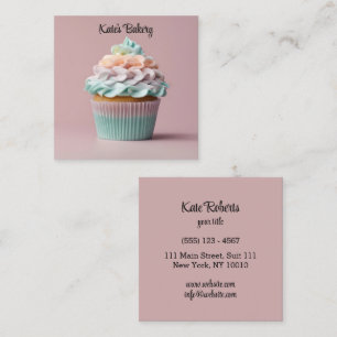 Cupkaka Pastel Färg Bakery Pastry Chef Catering Fyrkantigt Visitkort