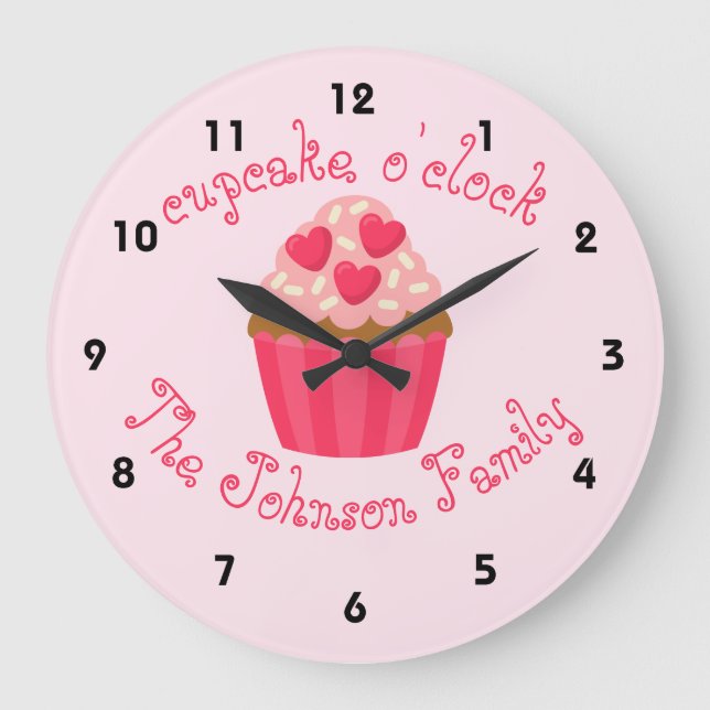 Cupkaka Personlig Kitchen Clock Stor Klocka (Framsida)