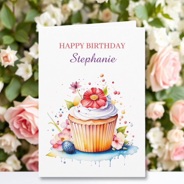 Cupkaka Sentimental Personlig Birthday för henne Kort (Skapare uppladdad)