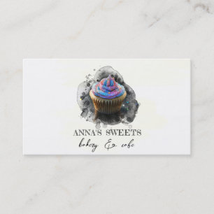 *~* Cupkaka Shop 3 QR Social Media Bakery Visitkort