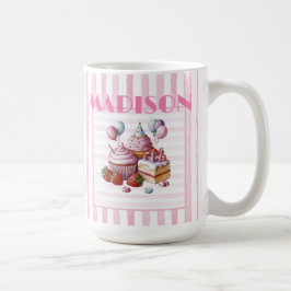 Cupkaka, söt Birthday-flicka, Watercolor Mugg