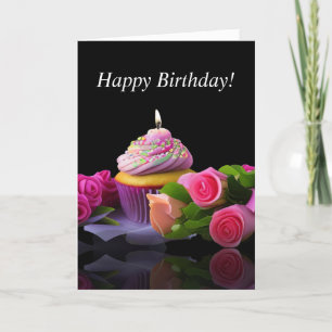 Cupkaka Sprinkles med och Candle Ro Kort