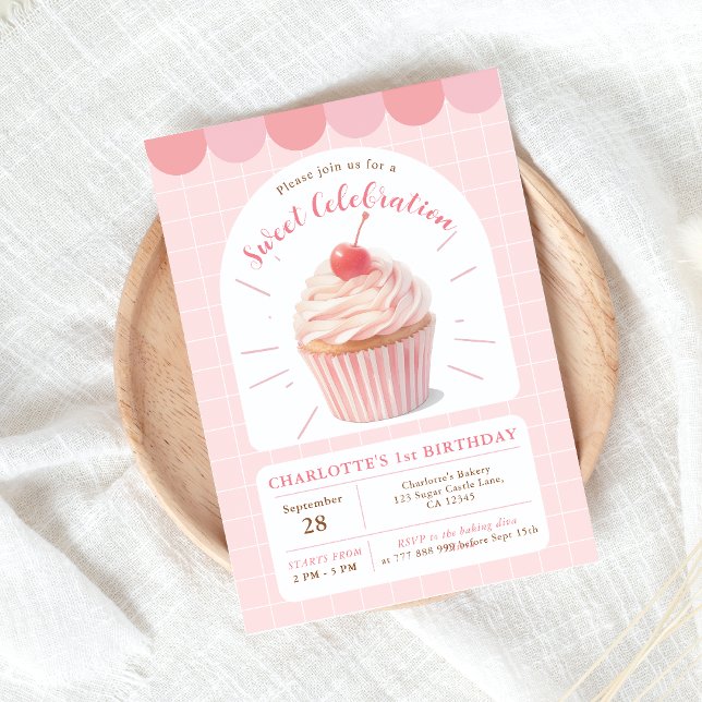 Cupkaka Sweet Shop Birthday-inbjudan Inbjudningar (Skapare uppladdad)
