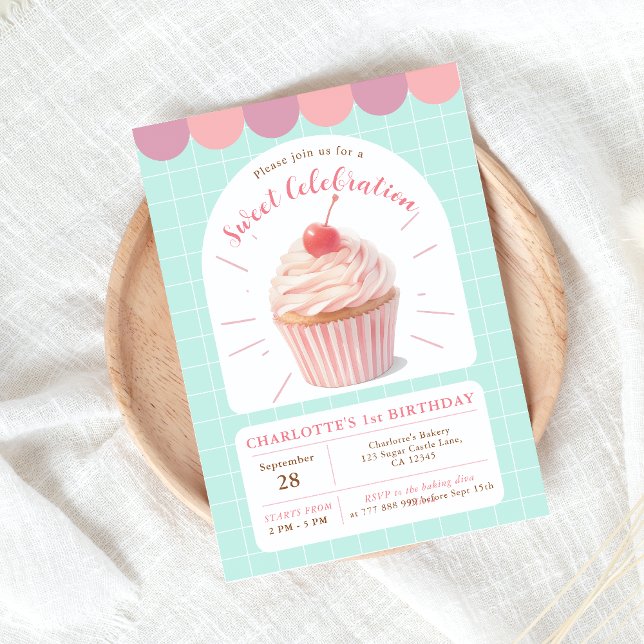 Cupkaka Sweet Shop Birthday-inbjudan Inbjudningar (Skapare uppladdad)