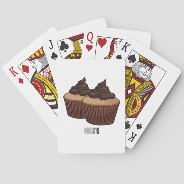 Cupkakaoillustration tecknad casinokort (Baksidan)