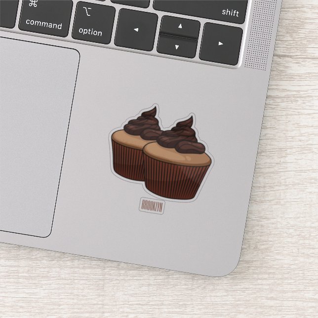 Cupkakaoillustration tecknad klistermärken (Detalj)
