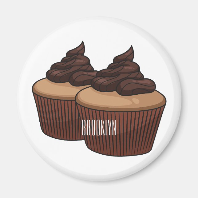 Cupkakaoillustration tecknad magnet (Framsidan)