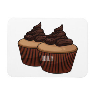 Cupkakaoillustration tecknad magnet
