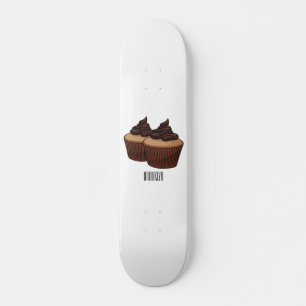 Cupkakaoillustration tecknad mini skateboard bräda 18,5 cm