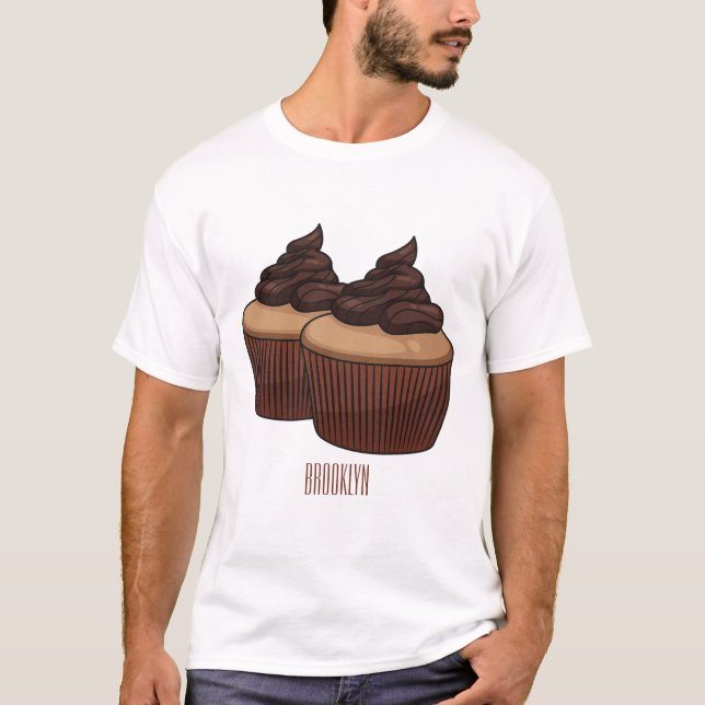 Cupkakaoillustration tecknad t shirt (Framsida)