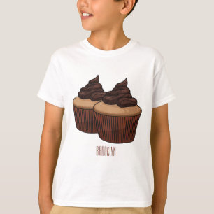Cupkakaoillustration tecknad t shirt