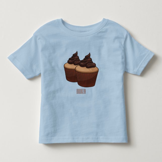 Cupkakaoillustration tecknad t shirt (Framsida)