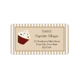 Cupkakor-Adressetiketter, Soft Mocha Rand Adressetikett