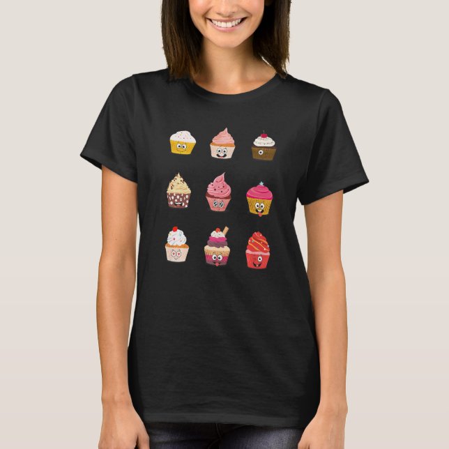 Cupkakor Cute Icing on Top Fairy Cake Pastry Chef  T Shirt (Framsida)