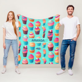 Cupkakor Geometric Colorful Personlig Mönster Fleecefilt