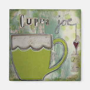 "Cuppa Joe" konstmagnet vid Nancy Lefko Magnet