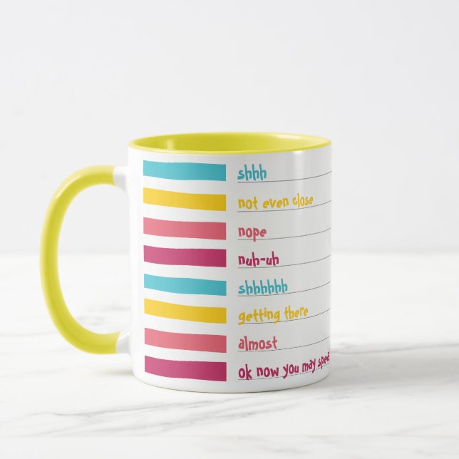 Cuppa-Roligt Färgfulla, strippade Candy Shush! Mugg (Vänster)