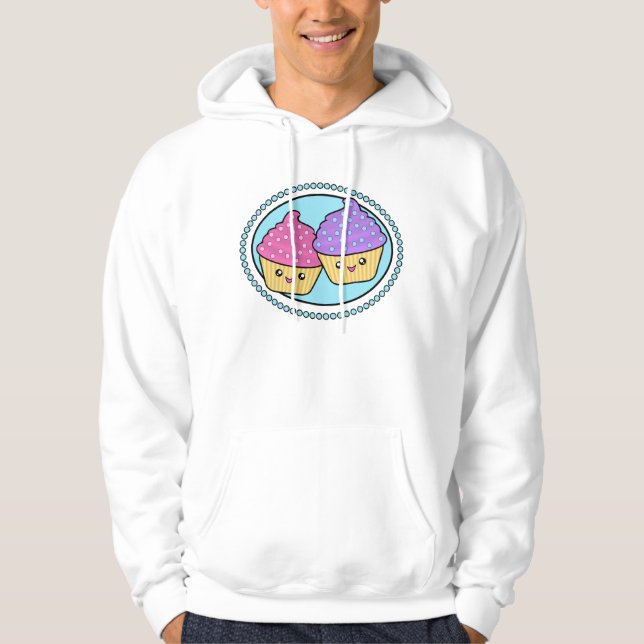 Cuppy Cake Friends Kawaii Hoody Sweatshirt Med Luva (Framsida)
